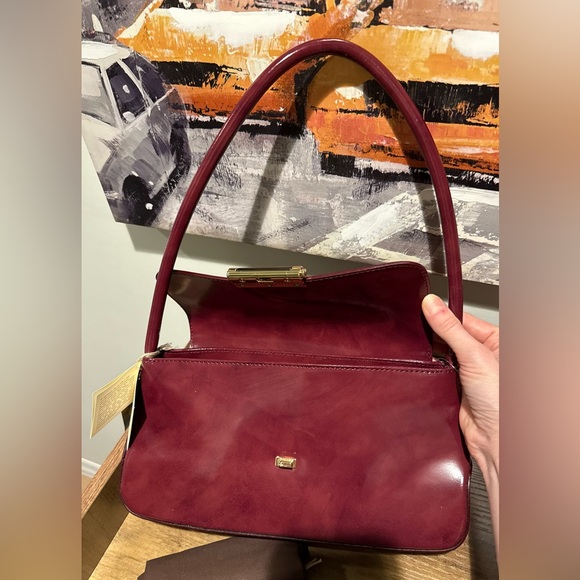 Pratesi chic burgundy Leather Shoulder Bag - Picture 7 of 11